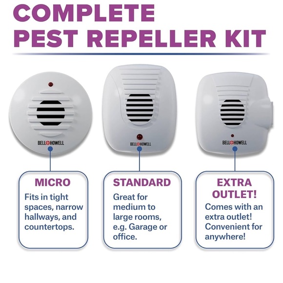 Bell and Howell Ultrasonic Pest Repeller plug in device Complete Kit 6 Pack - Picture 5 of 5